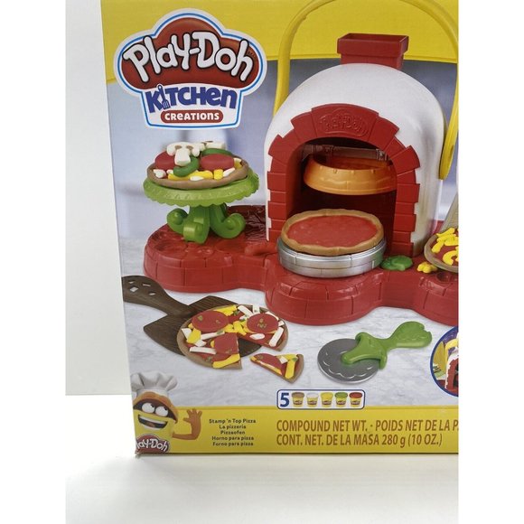 Play-Doh Stamp n Top Pizza Oven Toy with 5 Non-Toxic Play-Doh Colors,NEW - Picture 2 of 8